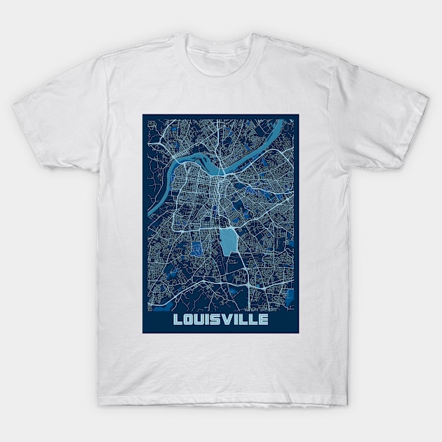 Louisville - Kentucky Peace City Map T-Shirt by tienstencil